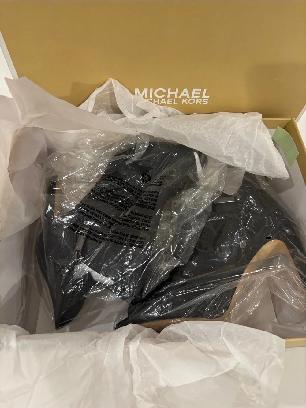 Michael Kors Black Leather Open-Toe High-Heel Ankle Boots